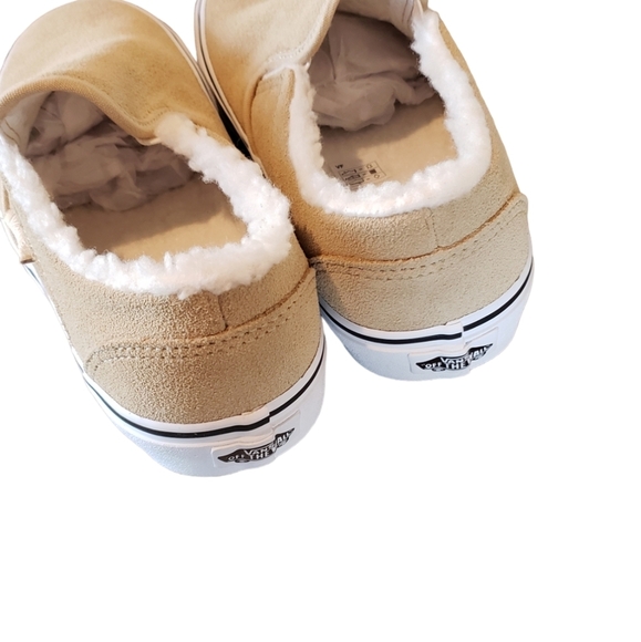 Vans Asher Suede Sherpa Desert Taupe Slip-On Shoe - Picture 5 of 6
